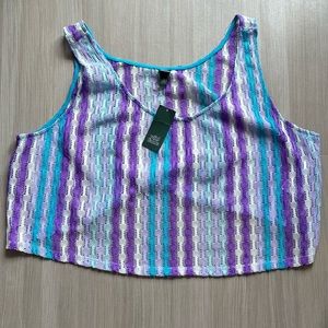 Target Wild Fable Crochet Mesh Multicolor Festival Wear Crop Tank Top
